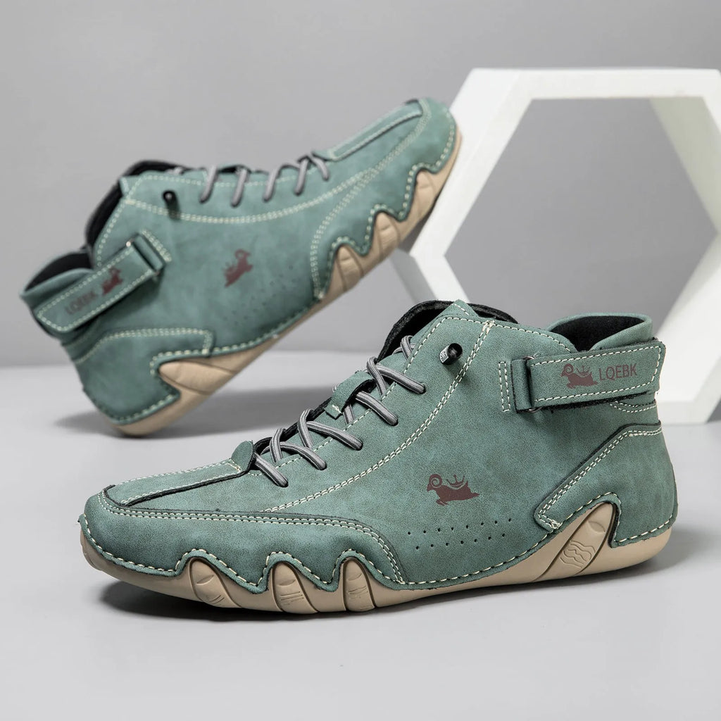 High-top Octopus Men's Casual Martin Boots in microfiber with rubber sole, flat heel, round toe, breathable non-slip warm, multiple colours