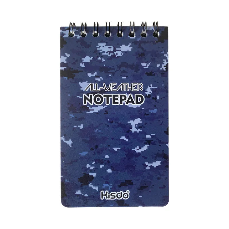Waterproof spiral office notepad in camouflage colour with PP cover and stone paper pages