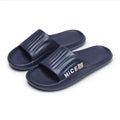 Cartoon pattern EVA flip flop slippers for couples, non-slip bathroom shoes in black and pink