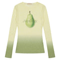 Gradient flower long-sleeved T-shirt for women in light pink, polyester fabric, casual fit size S
