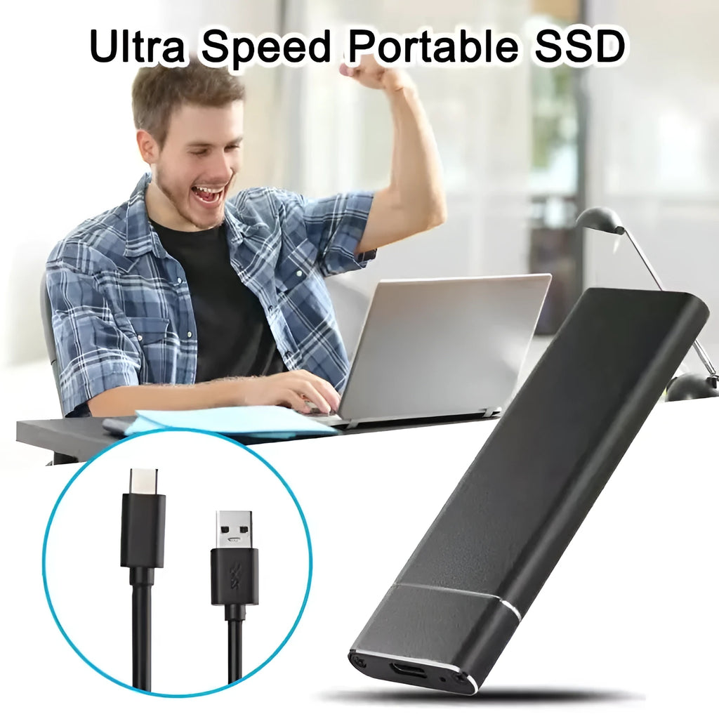 6TB external mobile hard drive with metal shell in black, blue, orange, red, or silver colour options