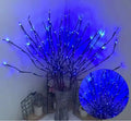 LED tree lamp with simulation branches in vase base displaying multiple colour options