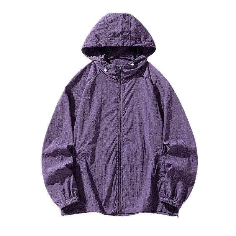 Outdoor couple sports jacket in loose fit, nylon fabric, sun-protective, eight colour options, sizes S-4XL
