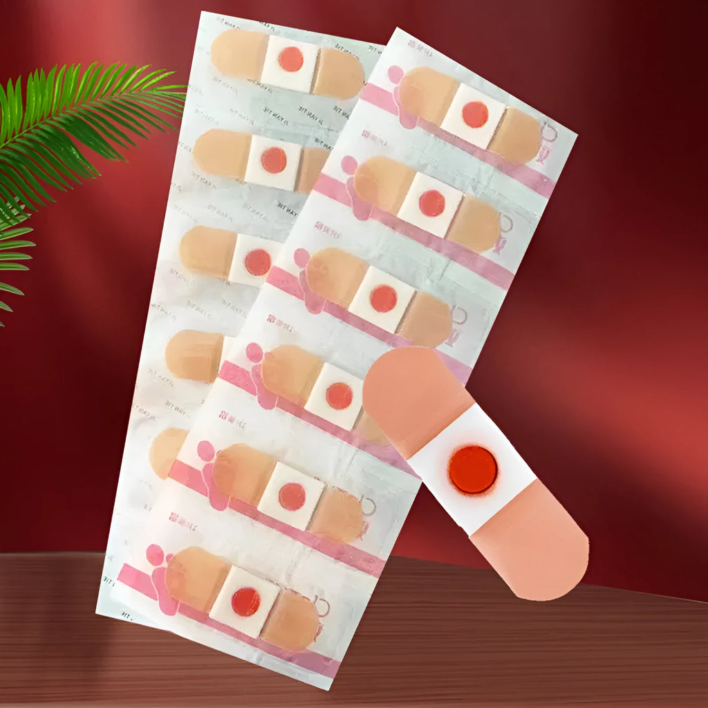 Non-woven corn removing adhesive foot patch for running sports and health massage, white bandage on foot