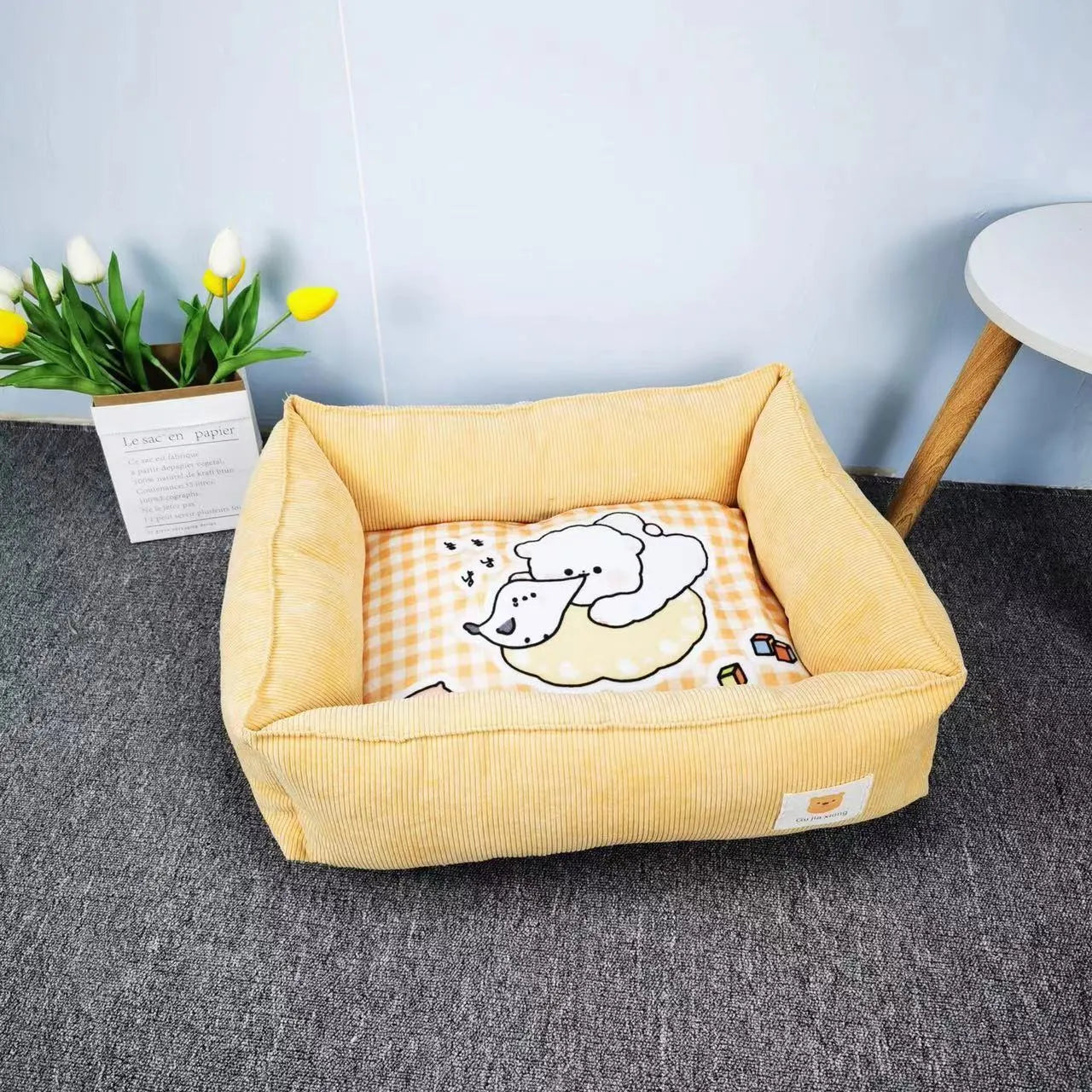 Dogs and cats pet winter cotton universal nest in fine velvet with crystal super soft cover, 50x40cm or 60x50cm