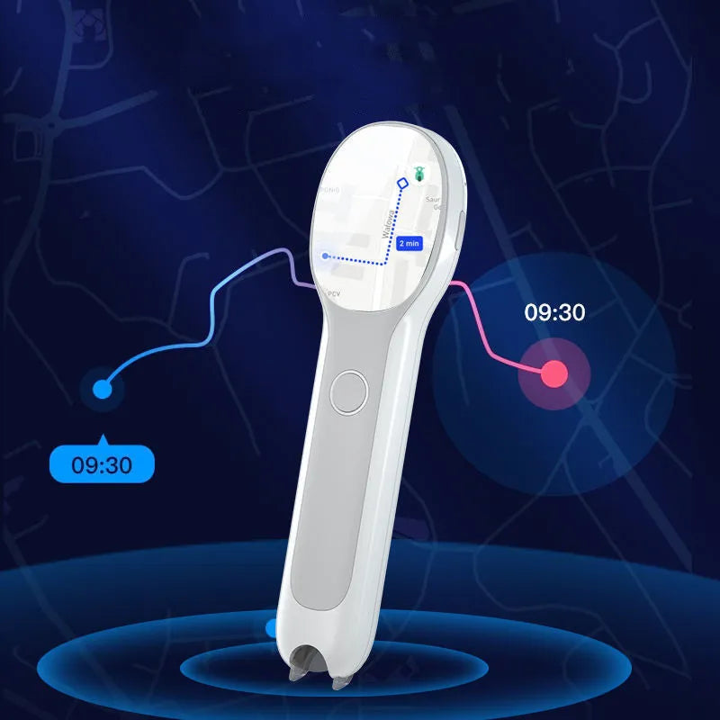 White universal reading pen with translation for English language learning beside compatible books
