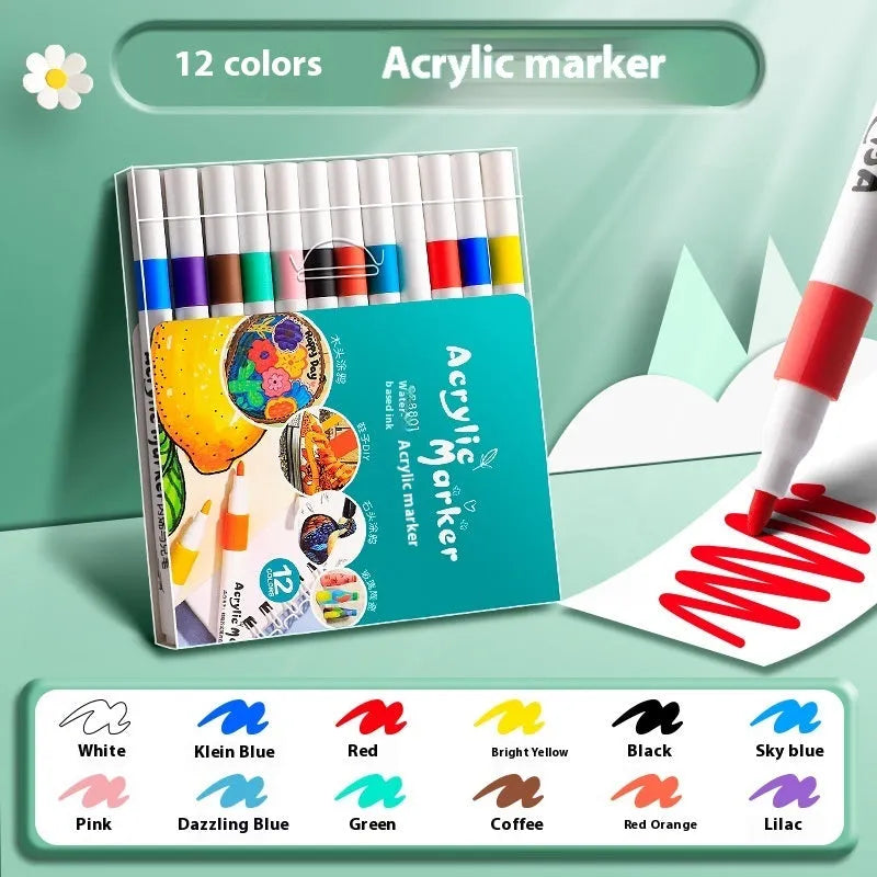 Acrylic marker pen sets in multiple colour options for student painting projects