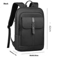 Black Oxford cloth men's backpack with sewing line detailing for daily commute