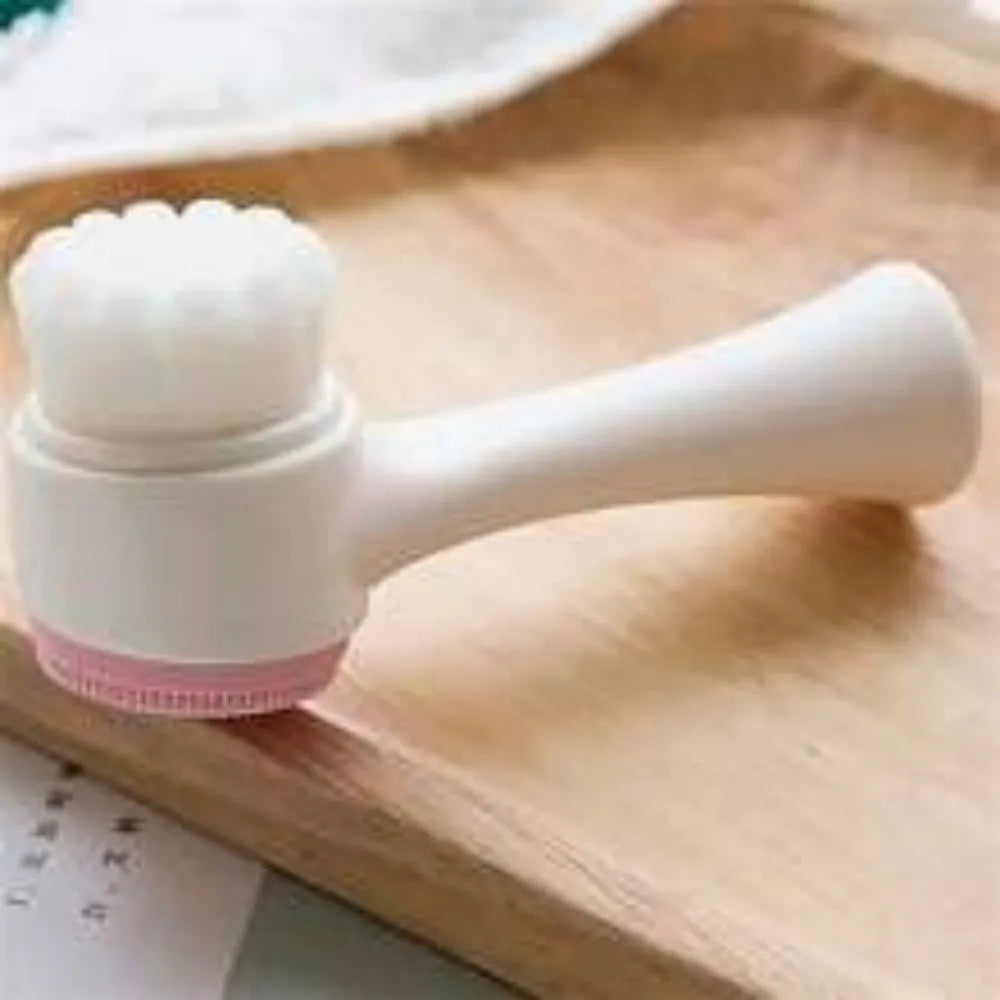 Blue and pink pet paw brush grooming tool for dogs and cats