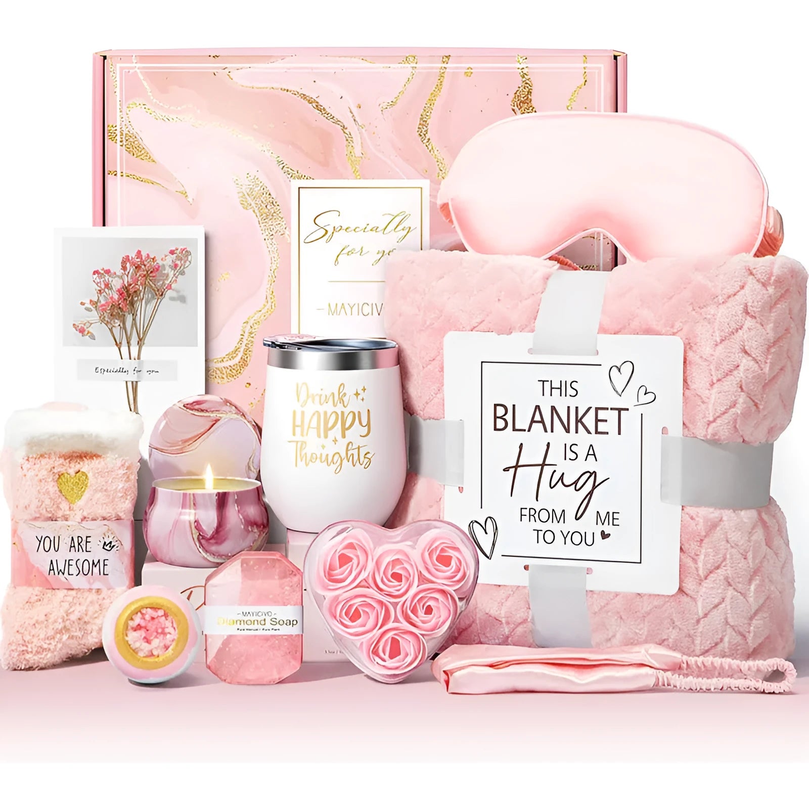 Plastic aromatherapy candle soap bath gift set with modern simplicity styling