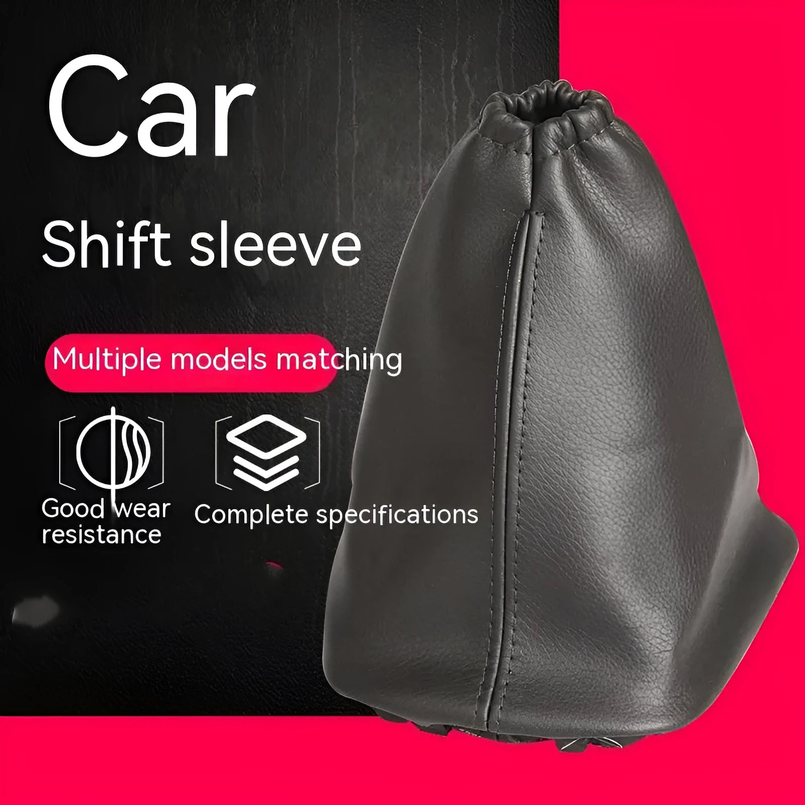 Black leather car shift lever dirt-proof cover for Toyota Corolla gear stick.