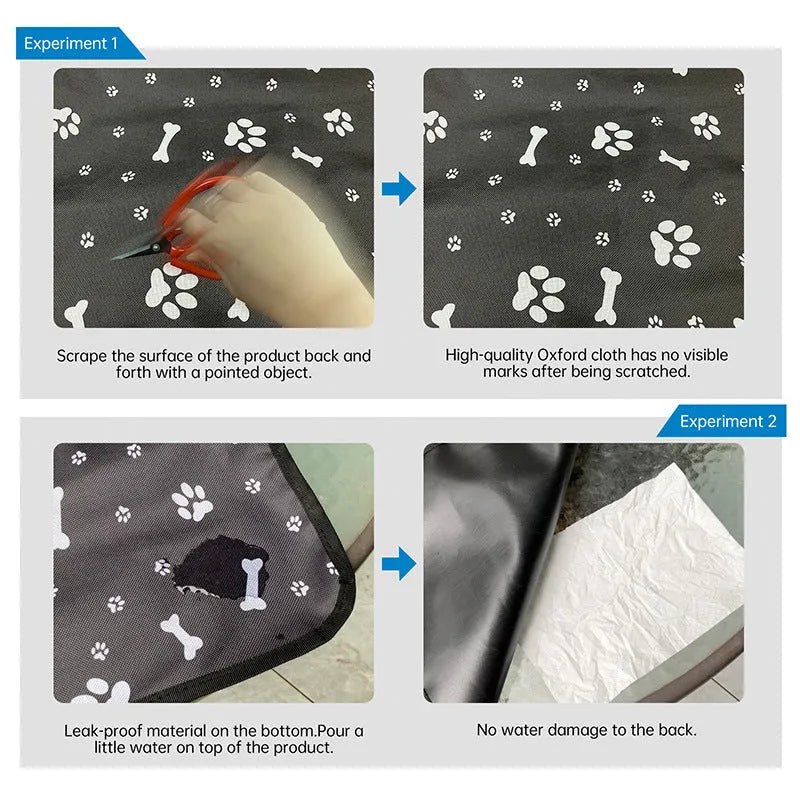 Cloth car pet mat for rear seat protection with water and dirt resistant properties for dogs