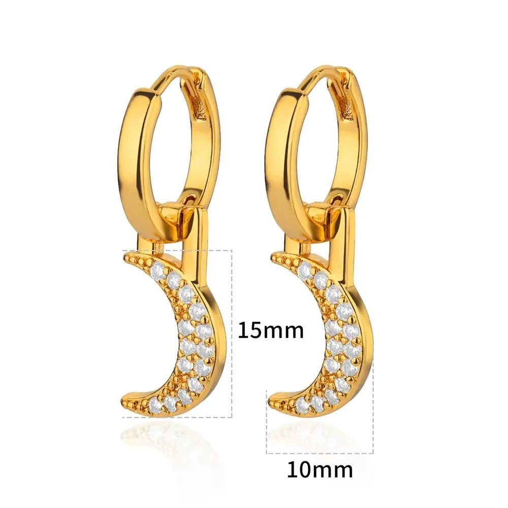 Geometric butterfly-shaped copper earrings for women with heart and star design details.