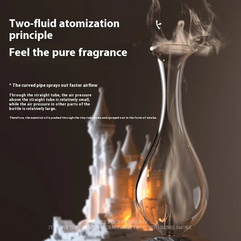White medieval castle design waterless aromatherapy machine with ambient lighting, 188mm tall