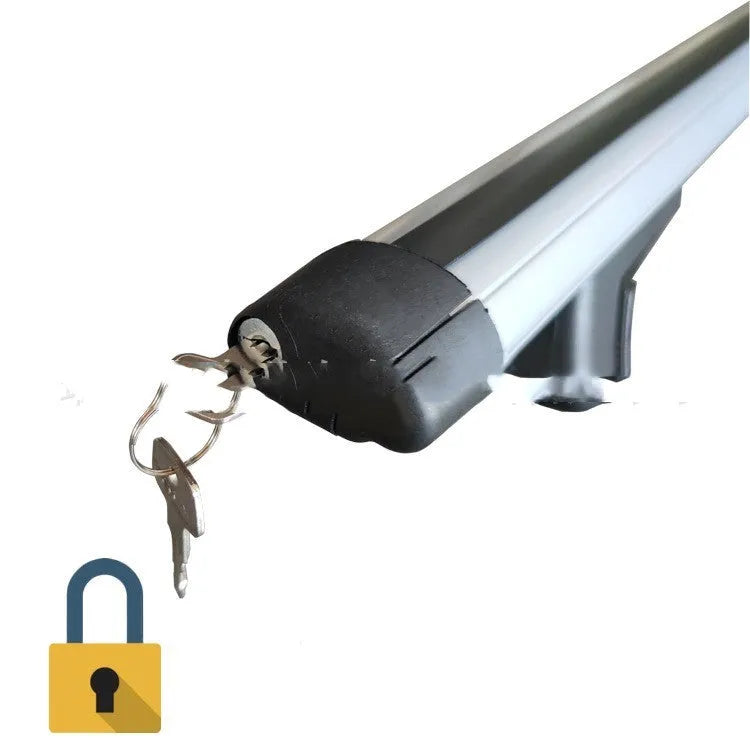 Alloy roof rack crossbars for a General Motors SUV on a vehicle roof
