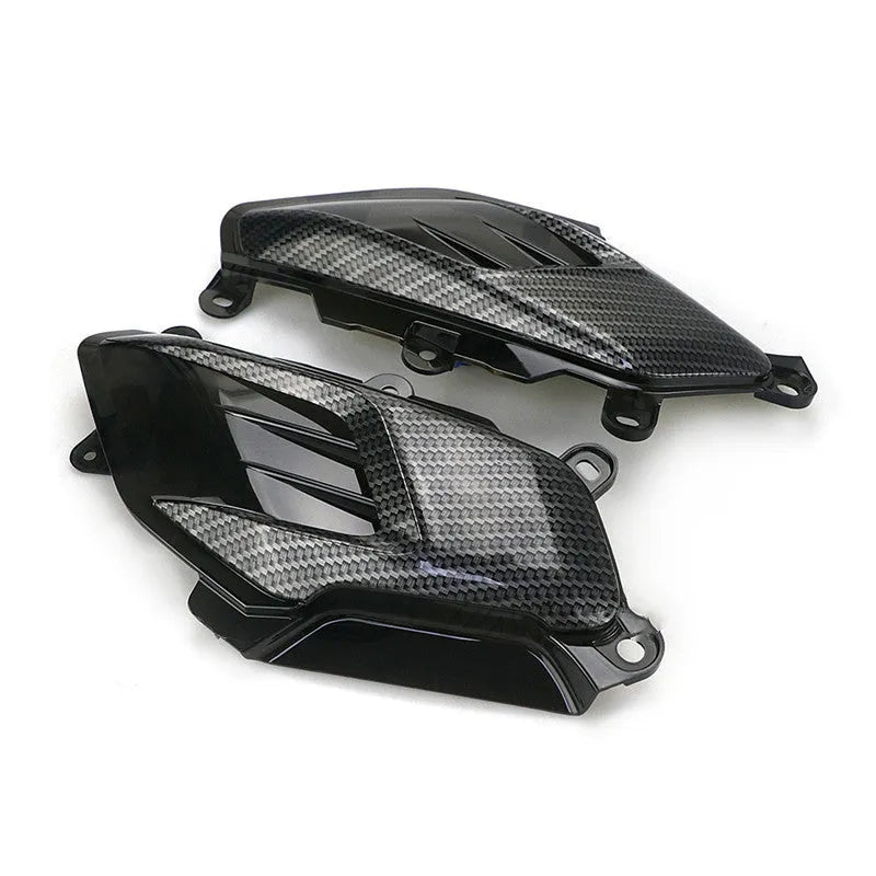 Pair of YAMAHA NMAX side indicator lamps with carbon fibre decoration and LED lights