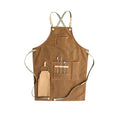 Canvas cross strap apron in solid colour, free size, for cafe, baking, gardening work