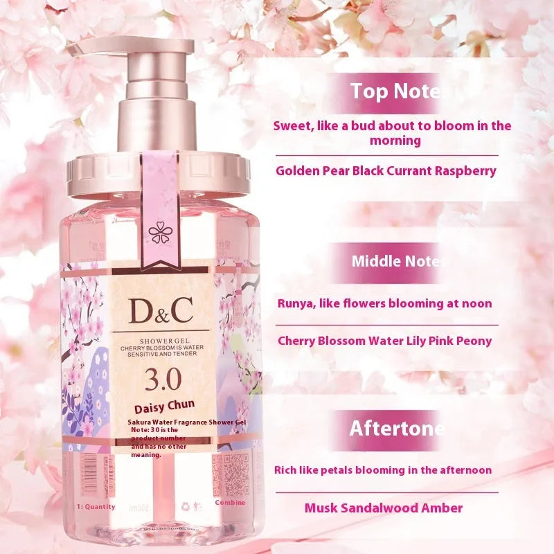 Sakura Cherry Blossom 500ml Shampoo, Conditioner and Shower Gel gift set