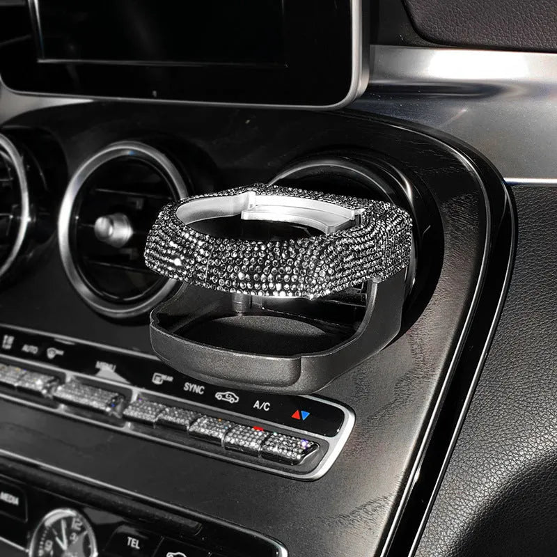 Sparkling rhinestone car air vent cup holder in choice of seven colours