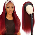Headband wig with long straight black hair made from high temperature fibre, headband design, black colour option