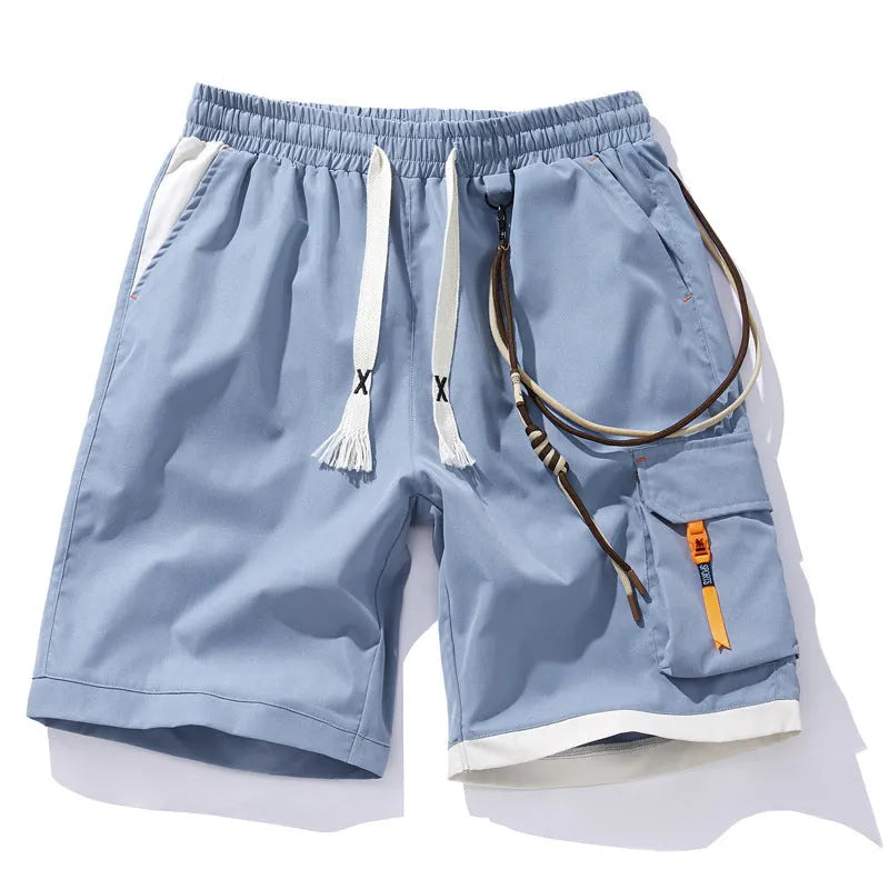Men's plus size loose sports shorts in bamboo fibre, shown in coffee colour with elastic high waist.