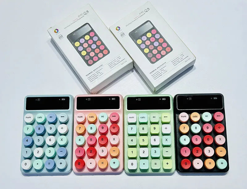 Mini portable wireless keyboard in Macaron colours including mixed bright green on ABS plastic with universal compatibility