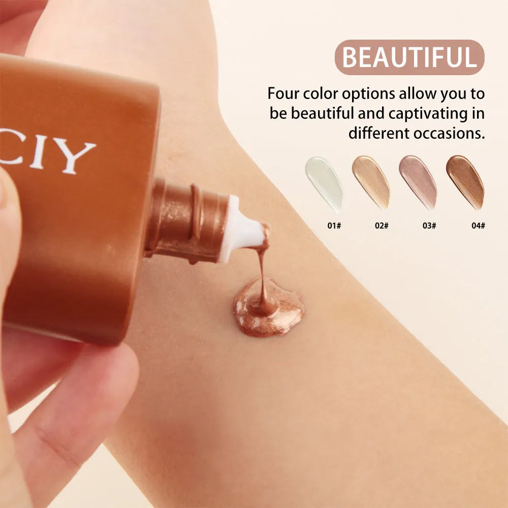 Face and body brightening contour liquid in bottle with four shade options No1 No2 No3 No4