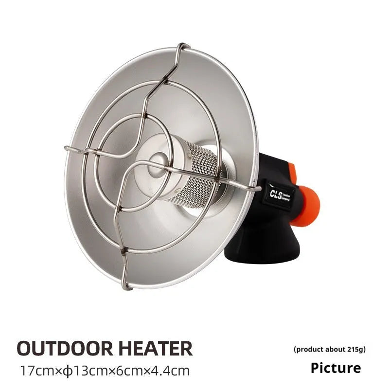Black and orange portable camping heating stove with automatic ignition