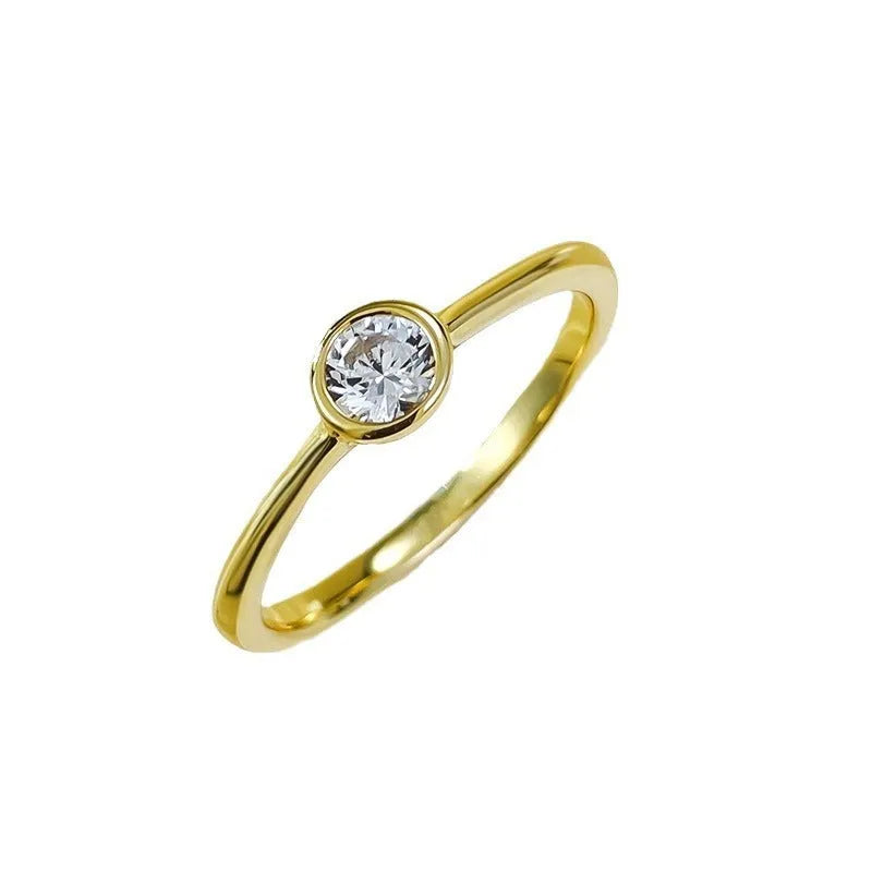 Silver crown shape ring with minimalist line detailing in Korean style design