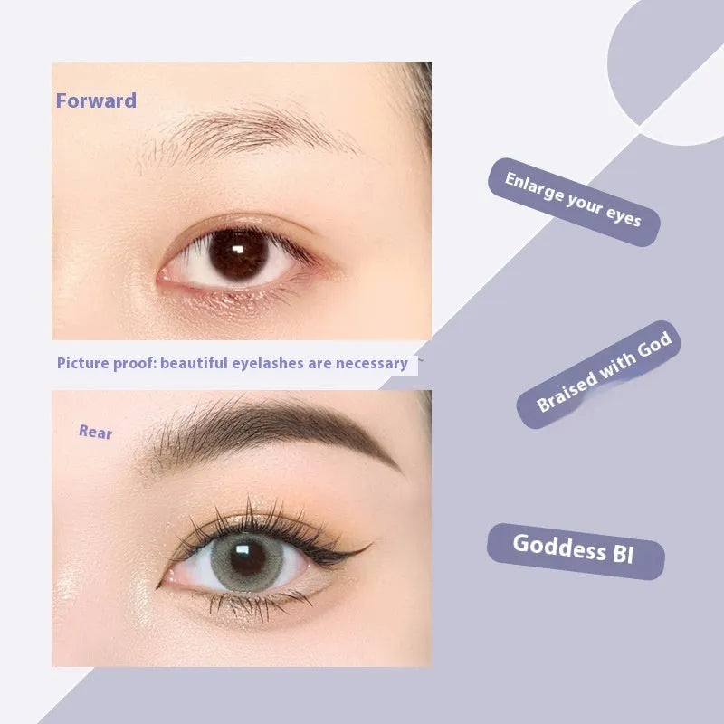 Black V-shaped fairy fishtail false eyelashes showing thick segment design.