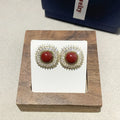 French retro pearl zircon earrings Style1 silver tone dangle drop earrings for women
