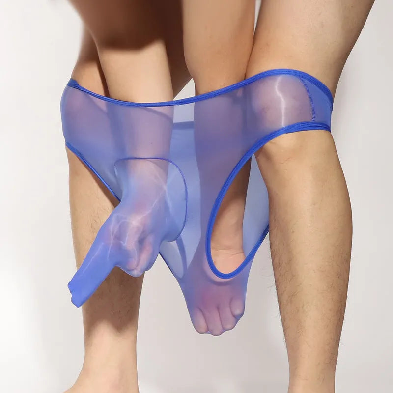 Men's ultra-thin nylon briefs with bullet separation design in assorted colours