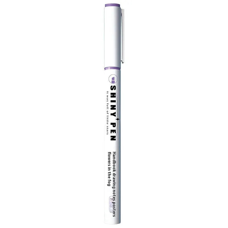 Set of four Sparkling Star River glitter fluorescent highlighter pens with slanted tips in assorted colours.