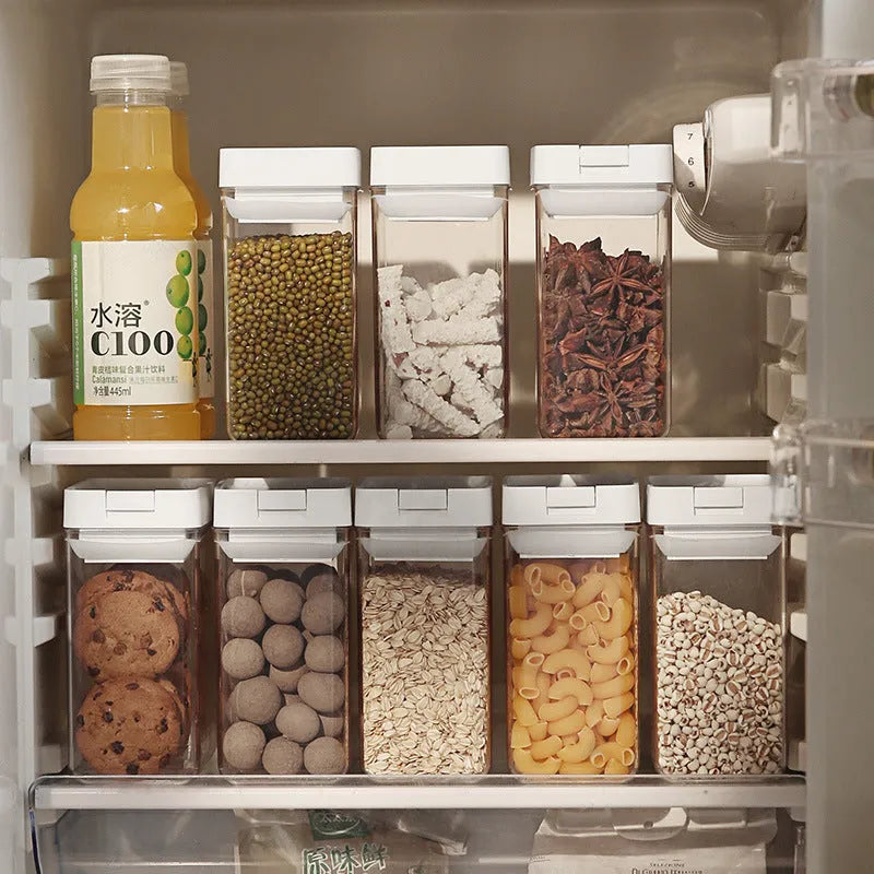 White transparent plastic grain storage container with 400ml capacity