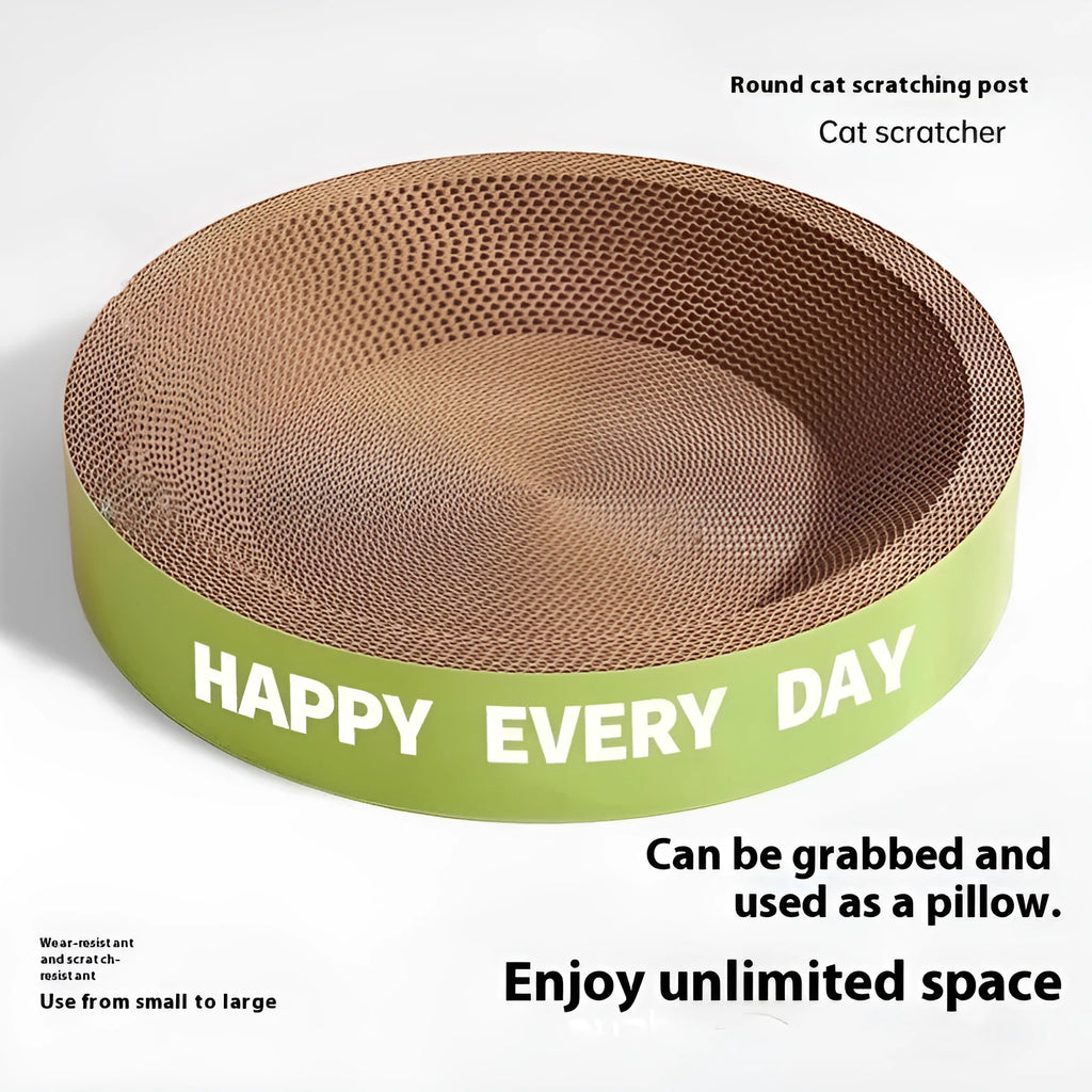 Round green scratching board cat nest for cats with wear-resistant surface