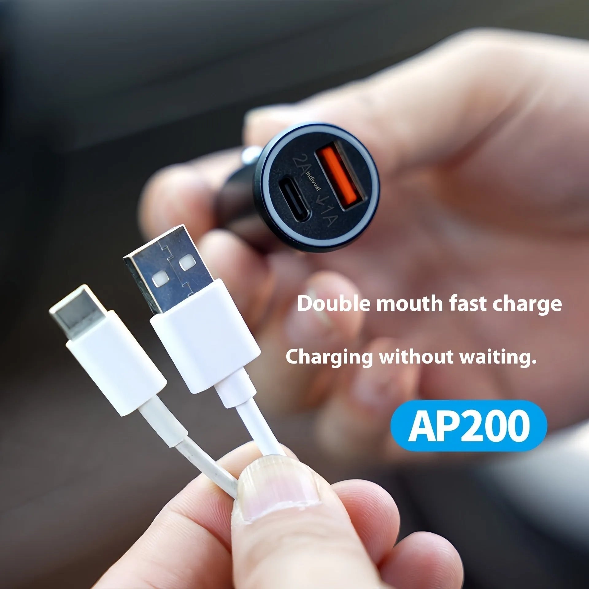 A black ABS plastic car charger locator designed to plug into a vehicle's 12V power socket.
