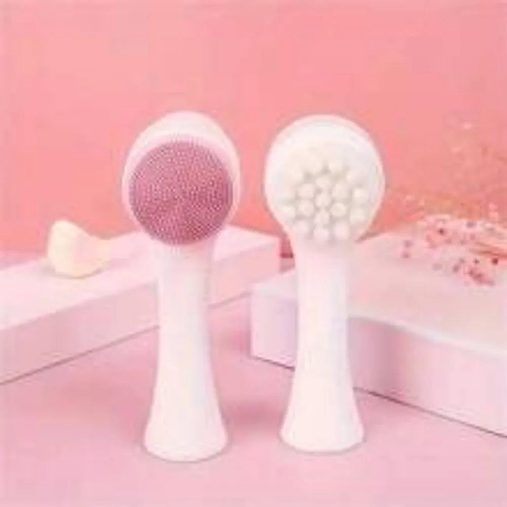 Blue and pink pet paw brush grooming tool for dogs and cats