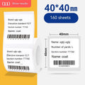 Roll of white 40x40mm four-proof thermal synthetic paper adhesive labels for retail pricing.