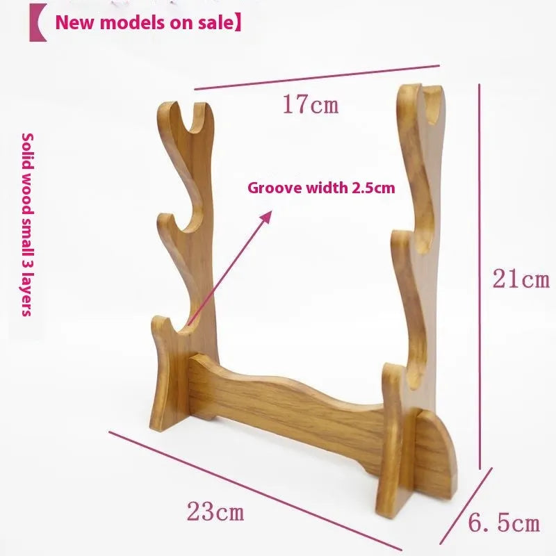 Chinese style wooden handmade multi layer wall bracket showing tiered display shelf