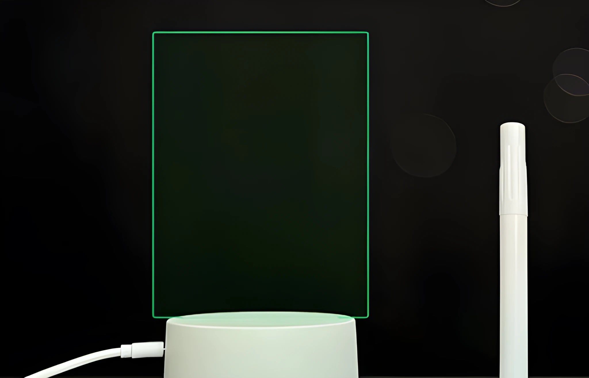 3D acrylic message board night light with handwritten note, showing colour-changing illumination and remote control.