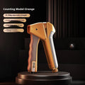 Adjustable hand gripper fitness equipment showing spring mechanism and set to a resistance level.