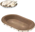 Oval cat scratch bed cardboard cat scratcher 2 in 1 lounger bowl nest for indoor cats, available in four sizes