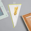 Transparent triangular OPP plastic bag with a silver tie wire closure