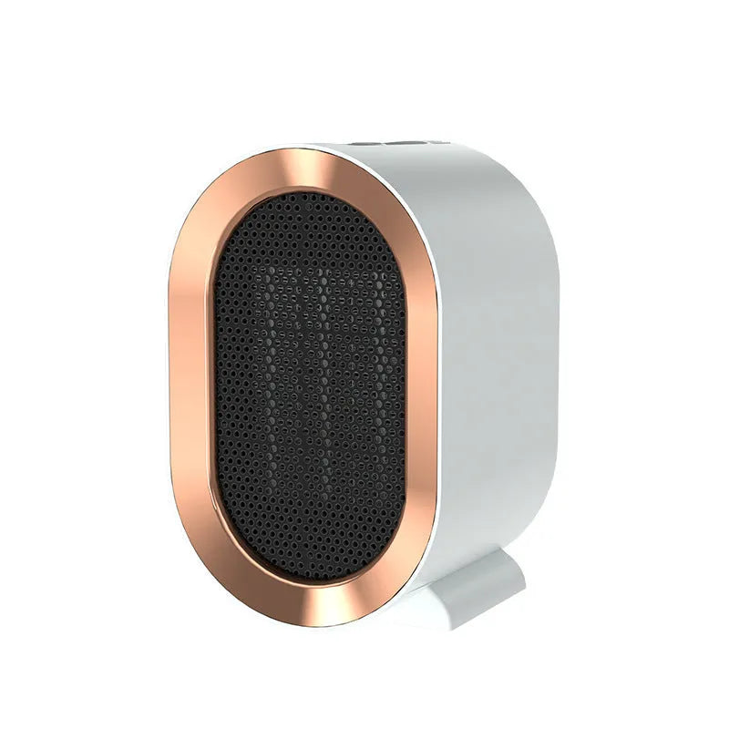 Desktop ceramic heater with mechanical controls available in multiple colours with international plug options