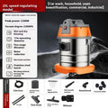 High-power 25L wet dry vacuum cleaner with 1200W motor, 4 suction heads, and mechanical controls on a floor.