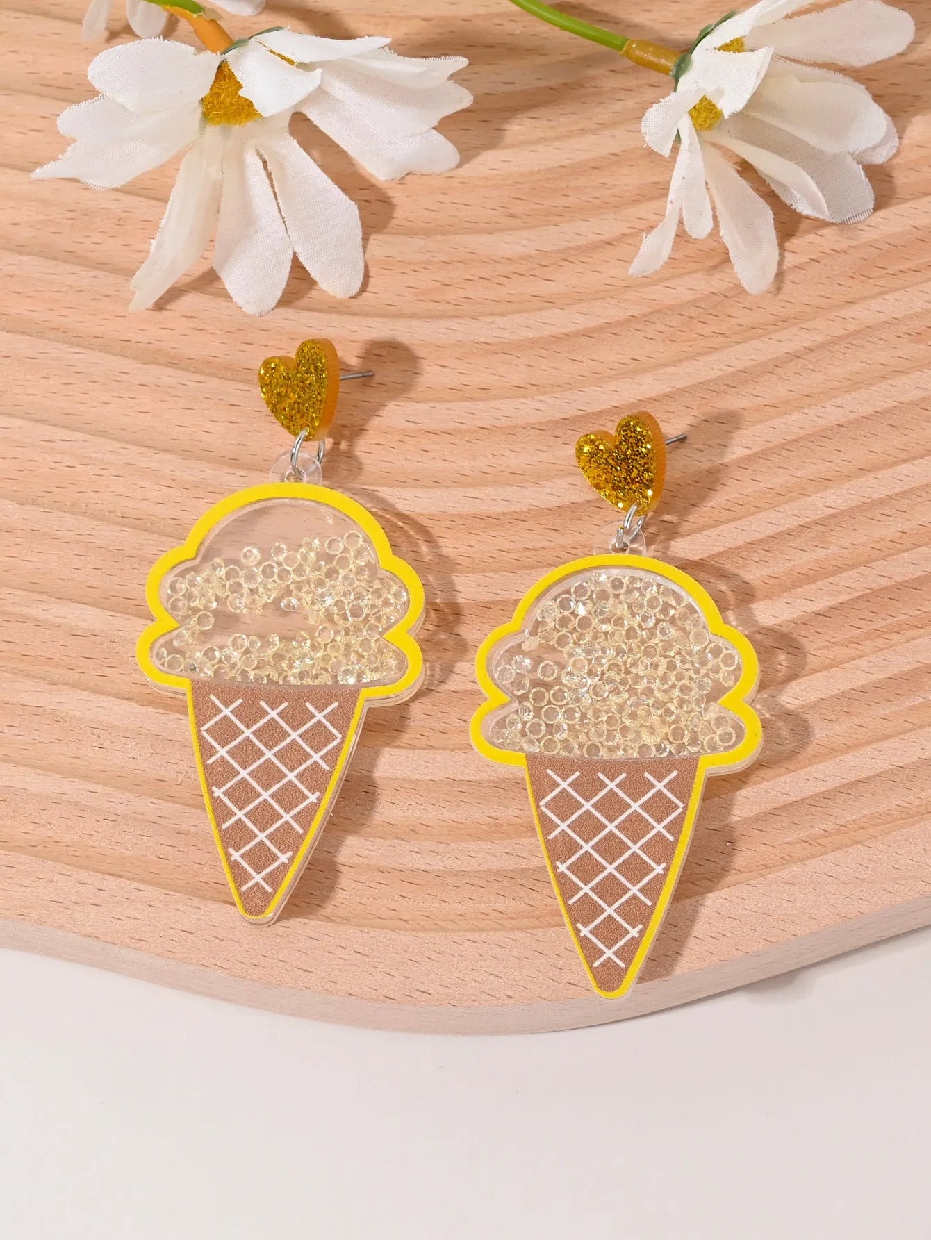 Colourful acrylic fruit earrings for women featuring cherry, strawberry, watermelon, and pineapple shapes, dangle style