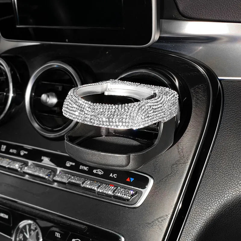Sparkling rhinestone car air vent cup holder in choice of seven colours