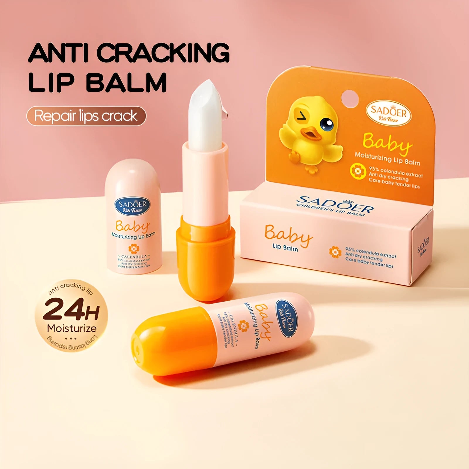 Lip moisturising stick for chapped lips showing multiple variant options with different net content measurements