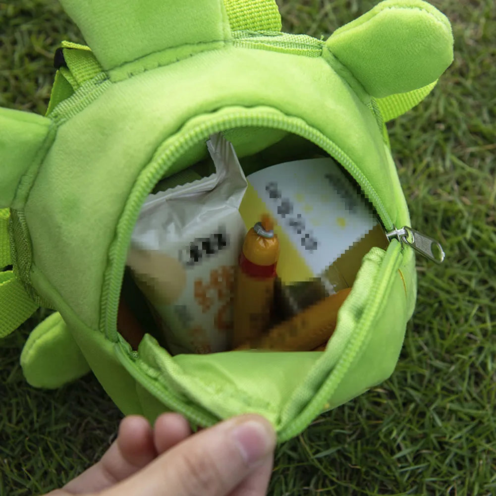Cartoon turtle shape dog backpack harness vest in velvet material with metal zipper
