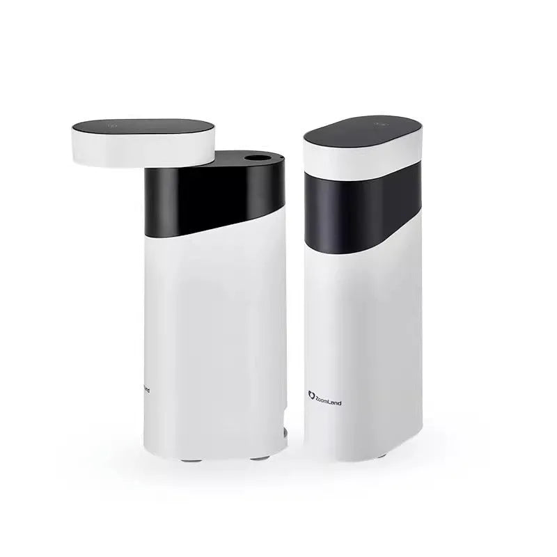 Small desktop instant water dispenser in black or green with digital display and compact design